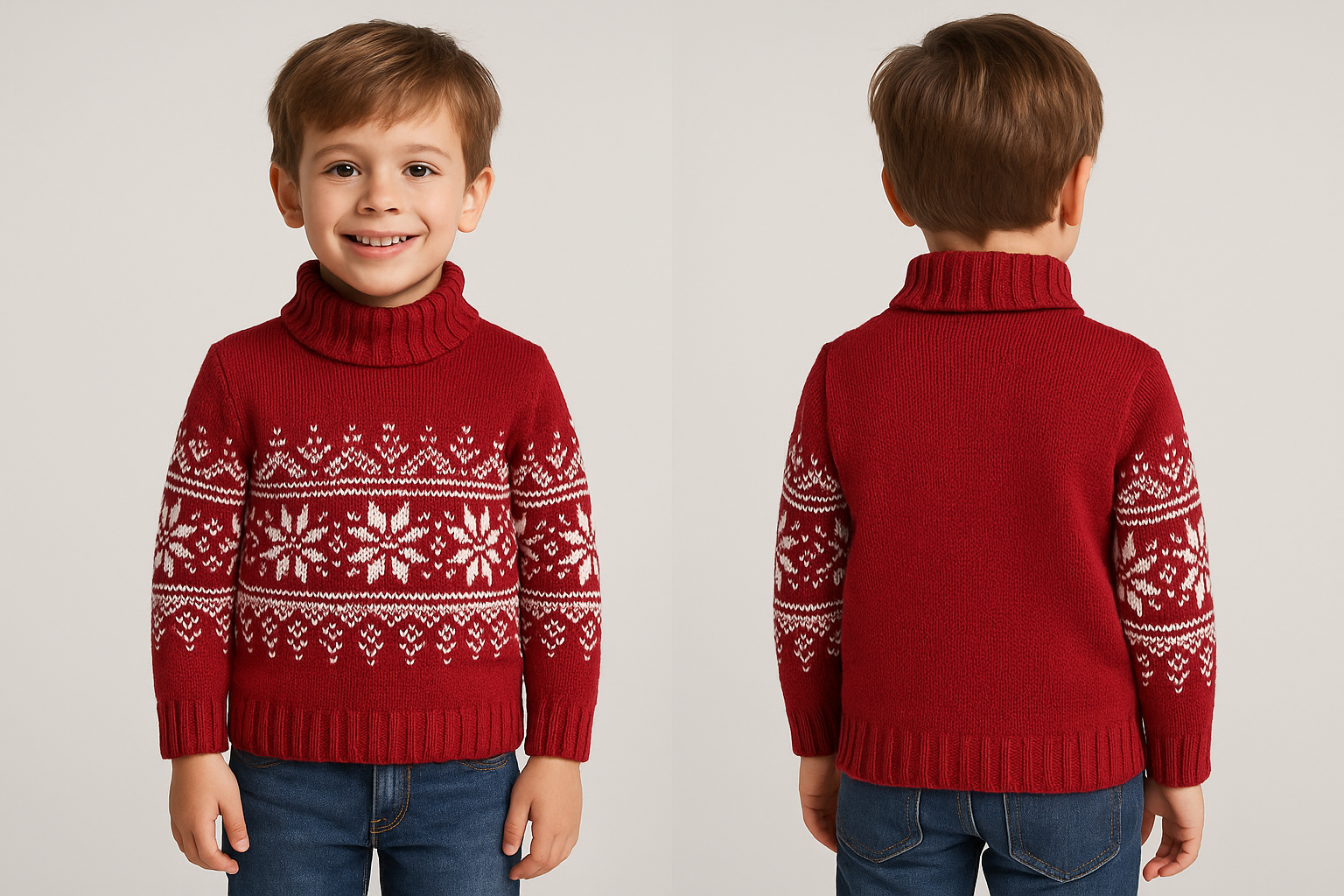 Pull chaud rouge 12-18 mois