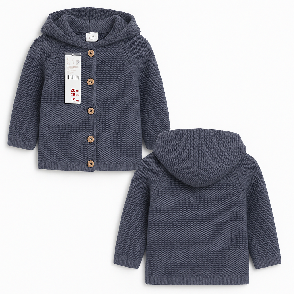 Pull fille à capuche en maille tricotée Et 2-3 ans