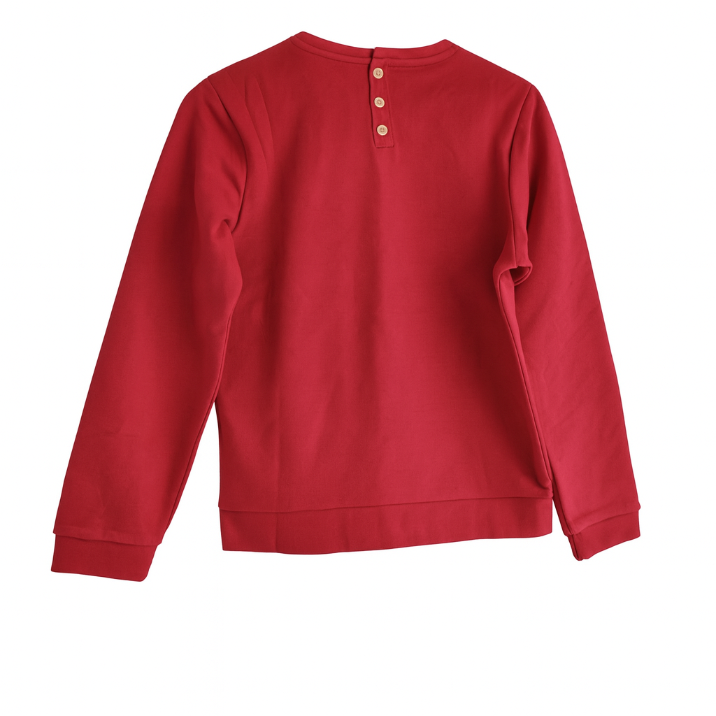 Pull fille rouge ZY (destockage)  11-12 ans