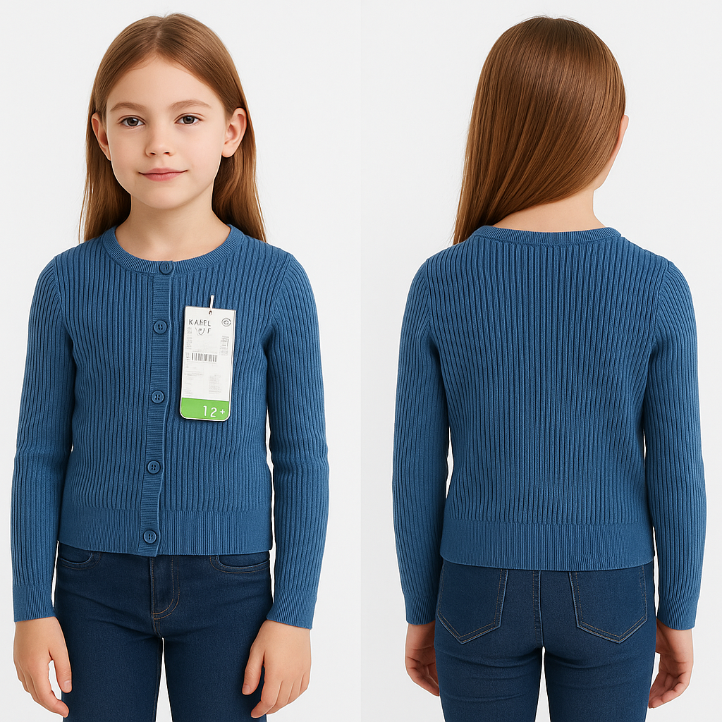 Gilet fille en maille fine Kiabi