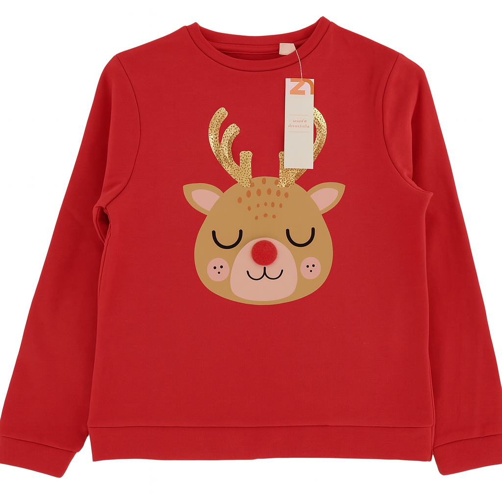 Pull fille rouge ZY (destockage)  11-12 ans