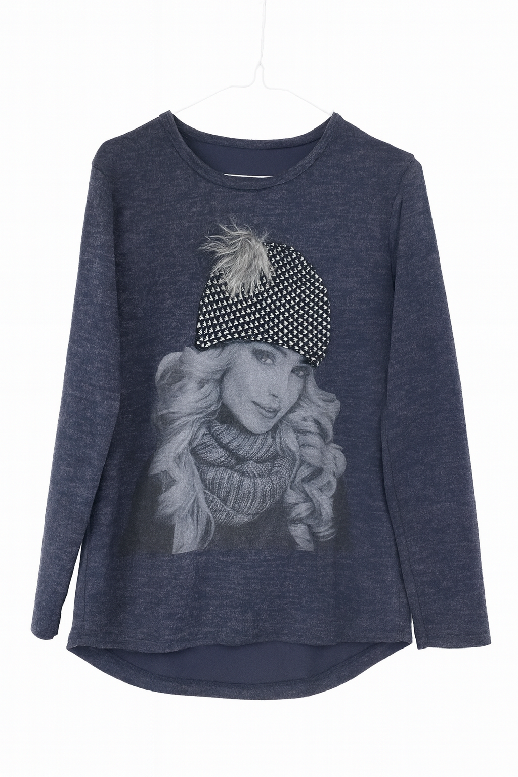 Pull femme bleu marine